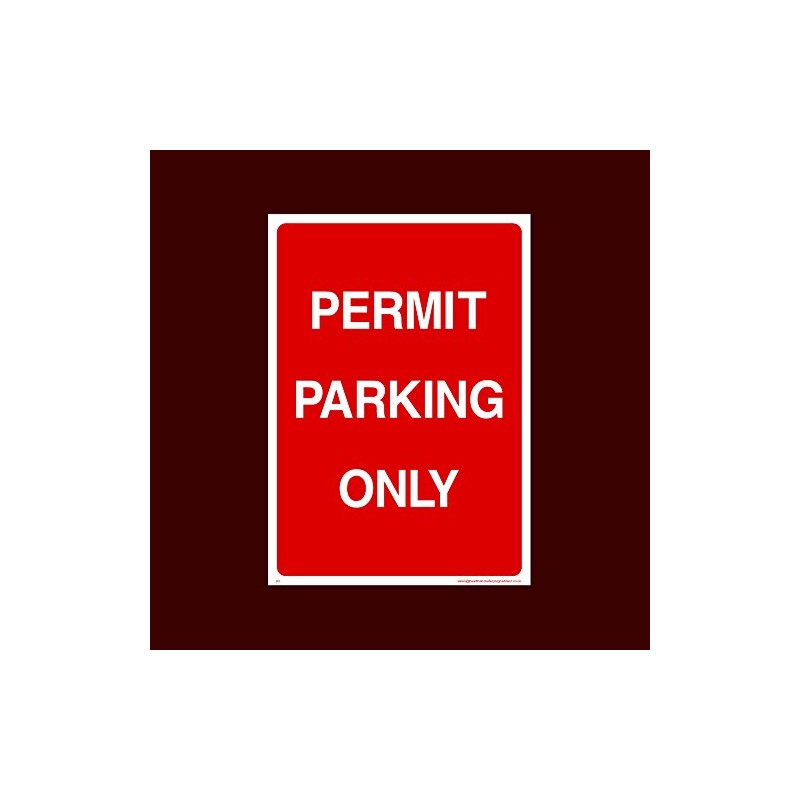 Permit Parking Only Plastic Sign with double sided fixing tape