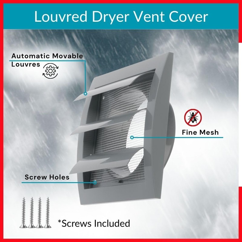 TURvent 4" inch Dryer Vent Cover Outside - ABS Plastic