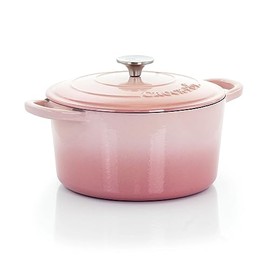 Crock-Pot Artisan 2 Piece 5 Quarts Enamled Cast Iron Dutch Oven in Blush Pink