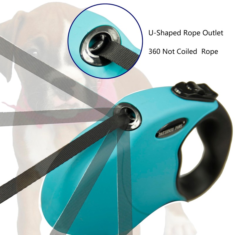 16Ft Chew Proof Retractable Dog Leash Anti-Chewing Wire Ropes Hands-Free