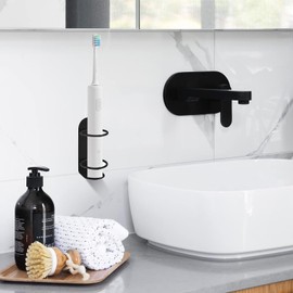 2 Pack Electric Toothbrush Holders Stick on The Wall Electric Metal Tooth Brushing Holder Wall Mounted Bathroom Organizer…