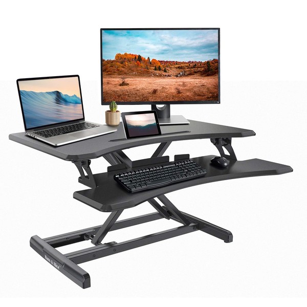 H&A Standing Desk Converter | Height Adjustable Sit Stand Dual