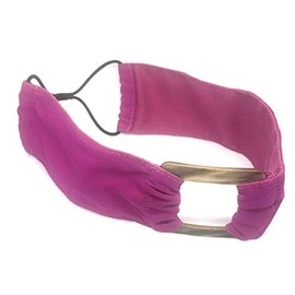 Wardani, 6 cm wide Silk & Tortoiseshell elastic Headband (2 .1/4") (Fuchsia)