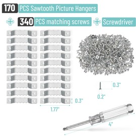Mr. Pen- Sawtooth Picture Hangers, 511 Pack, Silver, Metal Picture Frame Hangers with Screws and Screwdriver