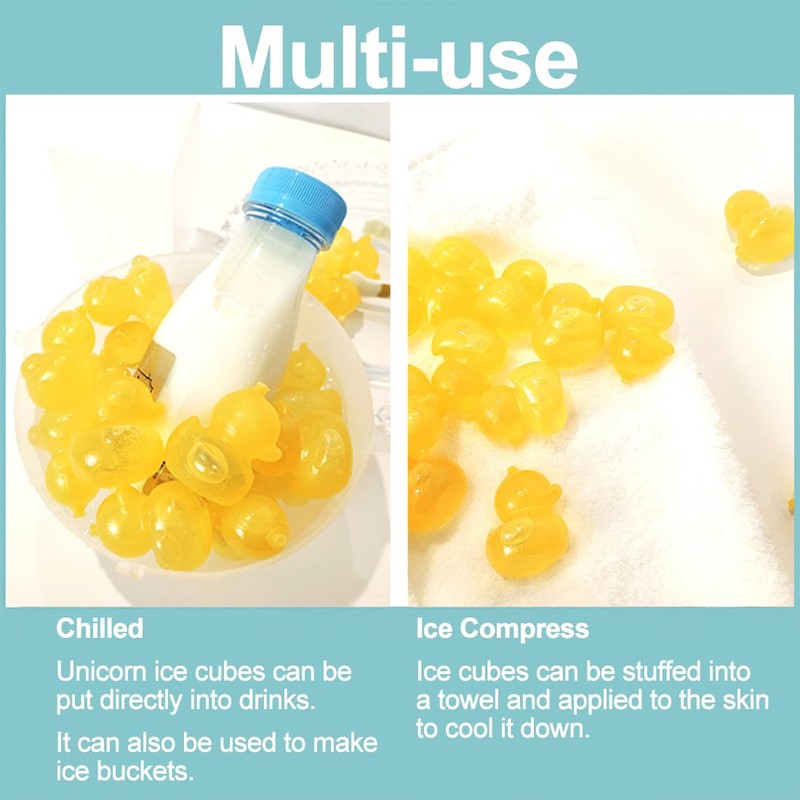 Reusable Ice Cubes for Drinks, 12Pcs Colorful Duck Shape Plastic