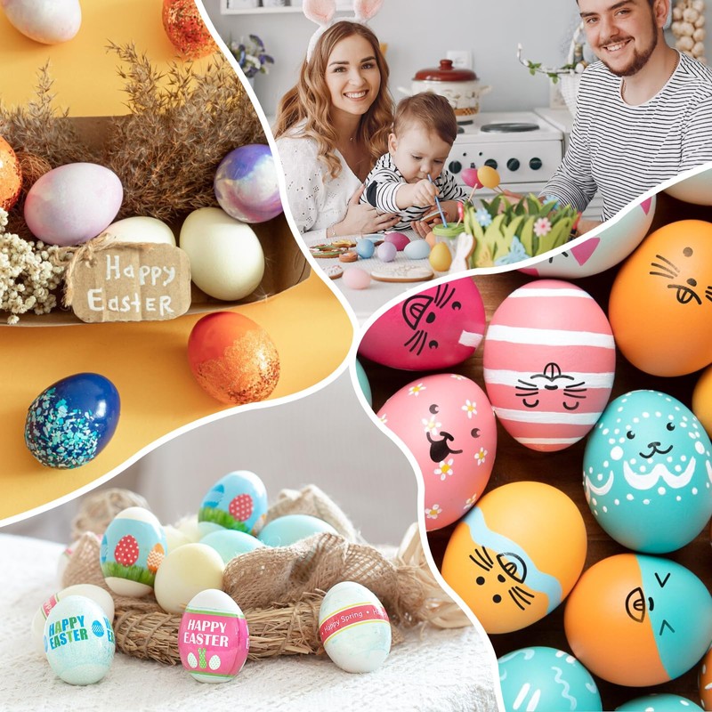 YunKo 6Pcs Wooden Fake Eggs Brown Wood Nest Eggs for