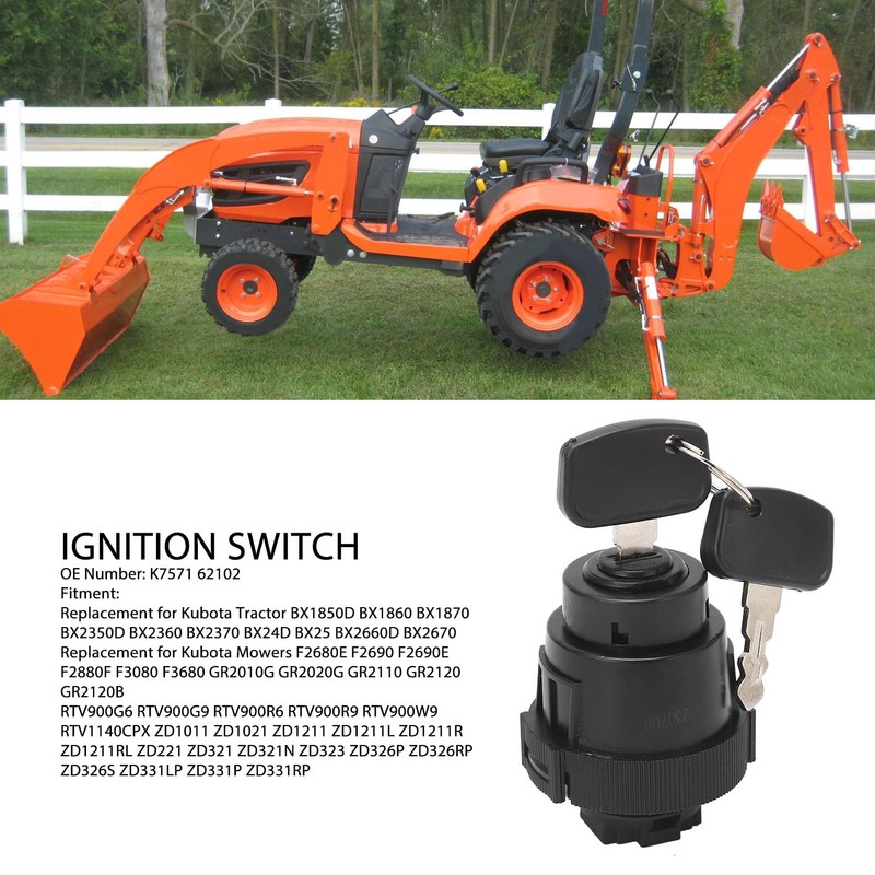Ignition Switch, K7571 62102, Tractor BX1850D BX1860 BX1870 BX2350D BX2360