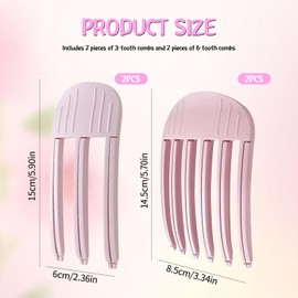 Pack of 4 Volume Clips Hair for Fluffy Bangs, Volume Clip for Hairline, Root Clips for Hair Volume, Volumising Hair Clips No Imprint Hair Root Lifting Clips for Men and Women, Pink