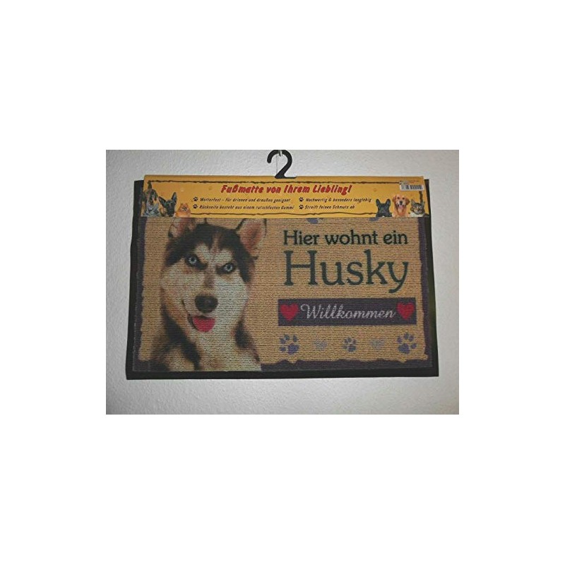 Pfronten Fußmatte Husky (24), Fußabtreter, Türvorleger, Türmatte Hund wetterfest