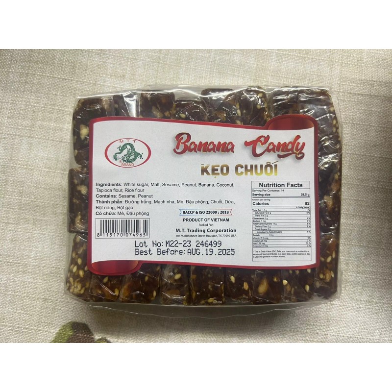 MTT Vietnamese Banana Candy Keo Chuoi 14oz(400gram) -- Product of