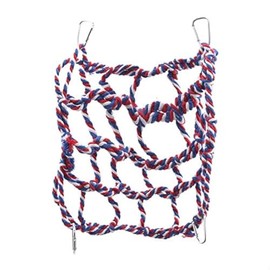 Yoogeer Rat Ferret Chinchilla hamsters Hammock Braided Bed Toy Center Hanging Cage Swing Ferret Cargo Net Boredom Breaker with 4 Hooks (Red)