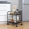 SunnyPoint 2-Tier Metal Rolling Utility Cart – Mobile Storage Shelf