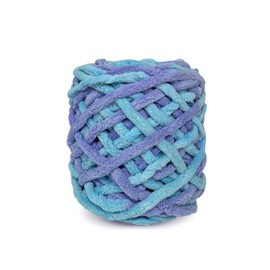 Super Bulky Chenille Yarn #6 for Crocheting & Knitting – Soft, Chunky, Fluffy Yarn with Velvety Texture Ideal for Baby Blankets, Plush Toys, Amigurumi, DIY Crafts and Cozy Accessories (Sky & Sea)