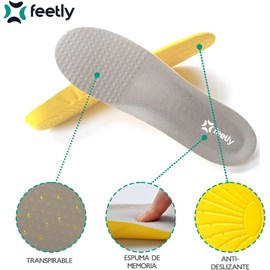 Feetly® Plantillas para Zapato Antifatiga con Soporte para el Arco de Memory Foam – Plantillas Ortopédicas para Fascitis Plantar – Pie Plano –Espólon - Para Tenis - Zapatos de Hombre y Mujer (GRANDE US H: 8-12/M: 10-15)
