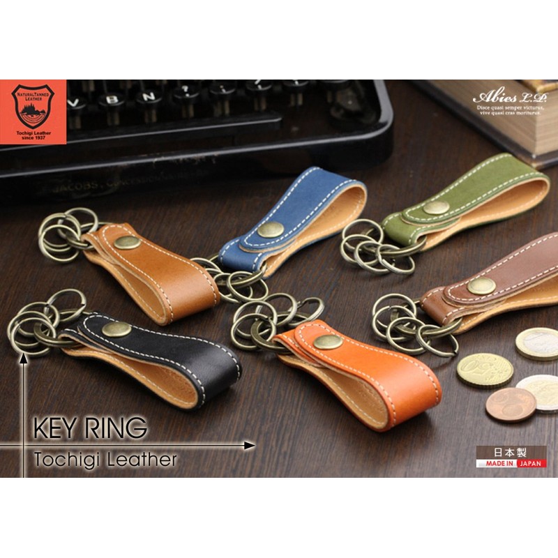 Avis Tochigi Leather Key Ring, Made in Japan, Cowhide Leather,