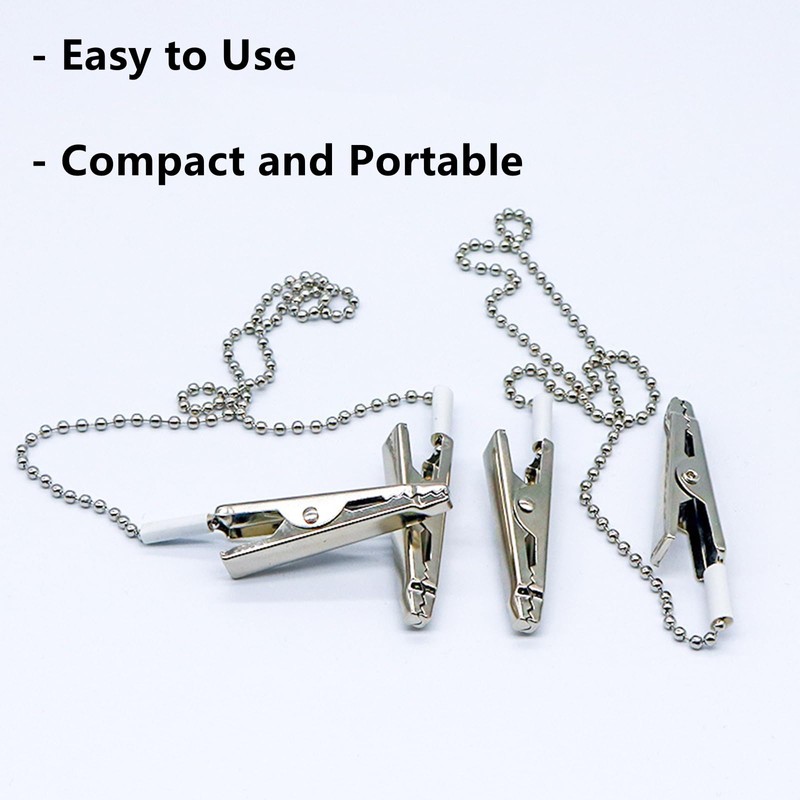 ZWxqysp 4 Pcs Dental Bib Clips, Adjustable Reusable Ball Chain