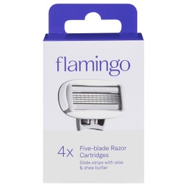 Flamingo, Five-Blade Cartridges, 4 Count