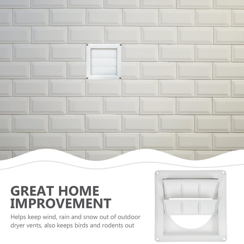 TEHAUX Louvered Air Vent Cover for Exterior Wall Durable Plastic