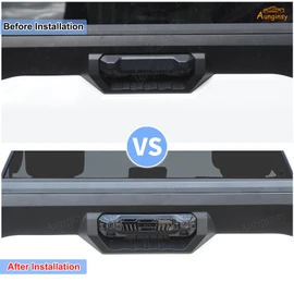 Aunginsy Tailgate Handle Trim Cover Compatible with Toyota Tundra 2022-2025 Car Rear Trunk Door Tail Gate Handle Liftgate Scratch Protector Decorative Cover ABS Exterior Accessories-2 Holes-Mech Style