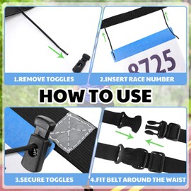 JOVITEC 2 Pieces Race Number Belt with 6 Gel Loops for Running Cycling Triathlon Marathon (Yellow and Black)