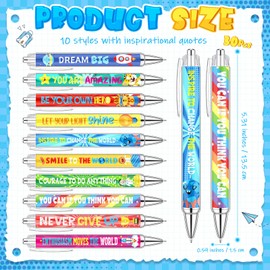 Dispowreath 30 Pcs Motivational Pens Inspirational Ballpoint Pen Positive Sayings Pens Black Ink Pen Bulk Appreciation Gift Thank You Gift for School teacher Office Employee Party Favors