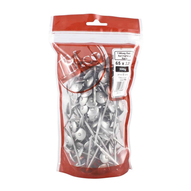 TIMco GSN65MB Galvanized Spring Head 65 x 3.35 - (0.5kg