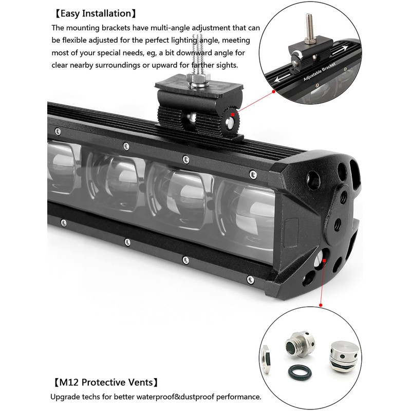 SUFEMOTEC 6D Lens 27 Inch 120W Single Row LED Light