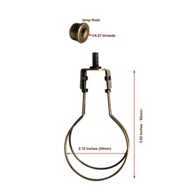 Bulb Clip, Clip on Lampshade Adapter, Lamp Shade Light Bulb Clip Adapter Includes Solid Finial and Lampshade Levellers, Lamp Shade Holder for Clip On Light Bulbs Attaching Finial (Antique Brass)
