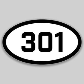 DHDM 301 Area Code Sticker Maryland Germantown Aspen Hill Bethesda City Pride Love | 5-Inches by 3-Inches | Premium Quality Vinyl UV Resistant Laminate PD2175