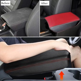 BoxCheer Armrest Cover for 2017-2022 Honda CRV Touring, EX, LX, Special Edition Center Console Protector Pad PU Leather Armrest Box Mat (Red Leather)