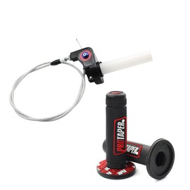 0769FUWU Linekong 7/8" 22mm Twist Throttle Grips Cable for CRF KLX TTR 110 125 150 200 250 cc Dirt Pit Bike (Red