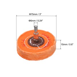 uxcell 3-Inch Buffing Polishing Pad Wheel Cotton with 15/64-inch Handle for Manifold Aluminum Stainless Steel Chrome Yellow 4 Pcs