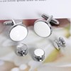 White Silver Tuxedo Studs and Cufflinks Set, Mens Cufflinks and