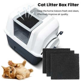 Lam-lord 12 Pack Cat Litter Box Charcoal Filters Replacement Carbon Odor Filters Compatible with Hooded Cat Litter Boxes and Pans