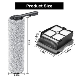 ECOMAID Replacement Brush Rollers and HEPA Filters Compatible with Tineco Floor ONE S5/Floor One S5 Pro 2 Cordless Vacuum Cleaner, 3 Brush Rollers & 4 HEPA Filters