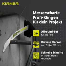KIRNER Reciprocating Saw Blades Set Wood, Metal & Greenwood [Complete Set for Any Application] Pack of 12 Metal Reciprocating Saw Blades Wood & Reciprocating Saw Blades Greenwood with Box
