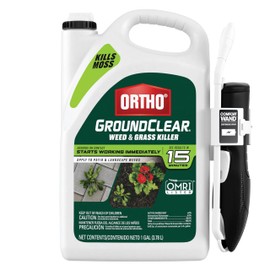Ortho GroundClear Weed and Grass Killer with Comfort Wand, Kills Dandelions, Chickweed, Crabgrass, Moss and More in Patios and Landscapes, OMRI Listed, 1 gal.