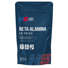 Hero Sports 100% Beta Alanina 200g. Presentación en Polvo, 2.5g por Porción, Cuchara Medidora Incluída dentro del empaque, 80 Porciones por Envase, casi 3 Meses de Consumo, Bottle Free.