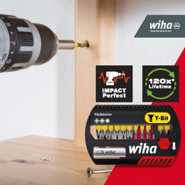 Wiha SB7947Y904 FlipSelector Y Bit PH/PZ/Torx Screws for Screwing In Y-Shaped/25 mm