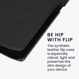 kwmobile Flip Case Compatible with Pocketbook InkPad 4 / Color 3 / Color 2 / Vivlio InkPad 4 / InkPad Color 3 Case - eReader Case Made of Faux Leather - Cover - Black
