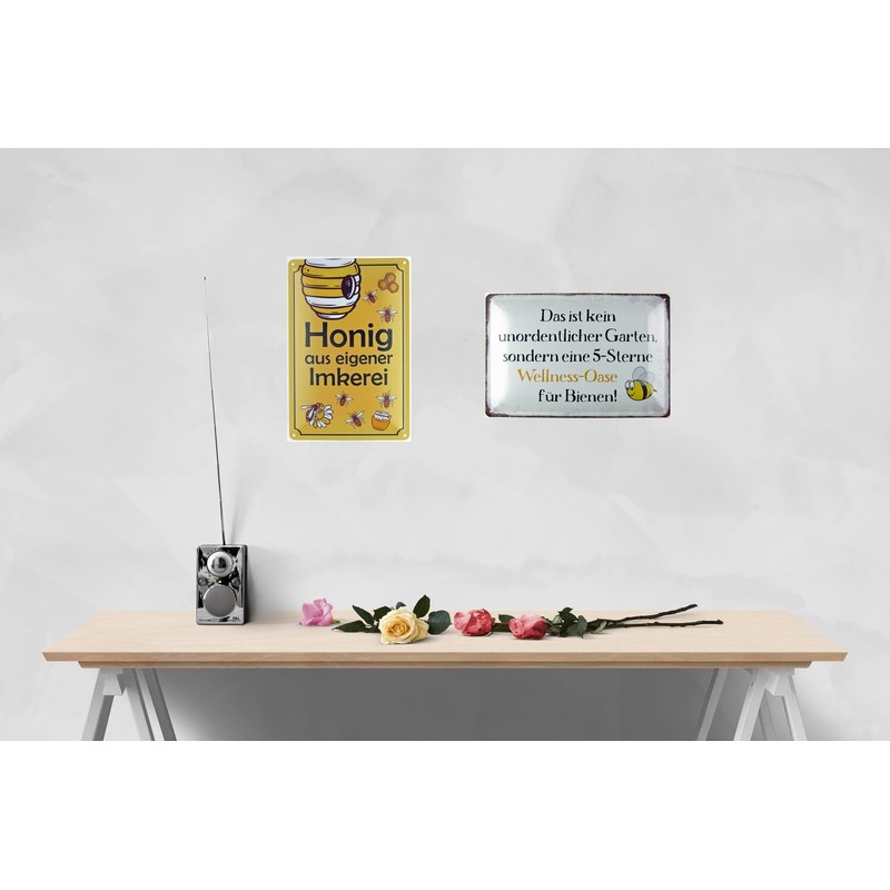 Blechschild 12x18cm gewölbt Beef cuts Organic Deko Geschenk Schild