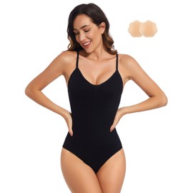invfreso Body Women's Effective Shapewear Women's Versatile Bodysuit Women with Tummy Control Effect and Breathable Materials, Wrap Around Hips-Black