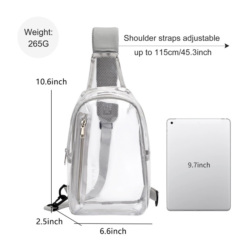 TINYAT Clear Sling Bag Stadium Approved Transparent Bag Crossbody Casual