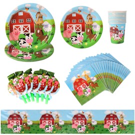 Guvixumi Birthday tableware birthday party decoration (Farm Animals)