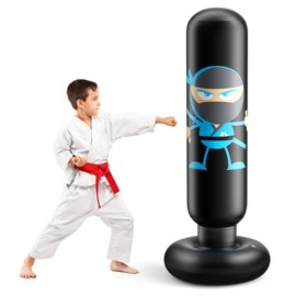 Inflatable Kids Punching Bag, Punching Bag Karate Gifts for Boys and Girls, Boxing Bag for Immediate Bounce Back for Practicing Karate, Taekwondo, and to Relieve Pent Up Energy in Kids and Adults