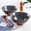 HOKELER Ceramic Japanese Ramen Bowl Set, 2 Sets Asian Pho