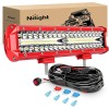 Nilight LED Light Bar 12Inch Triple Row Spot Flood Combo