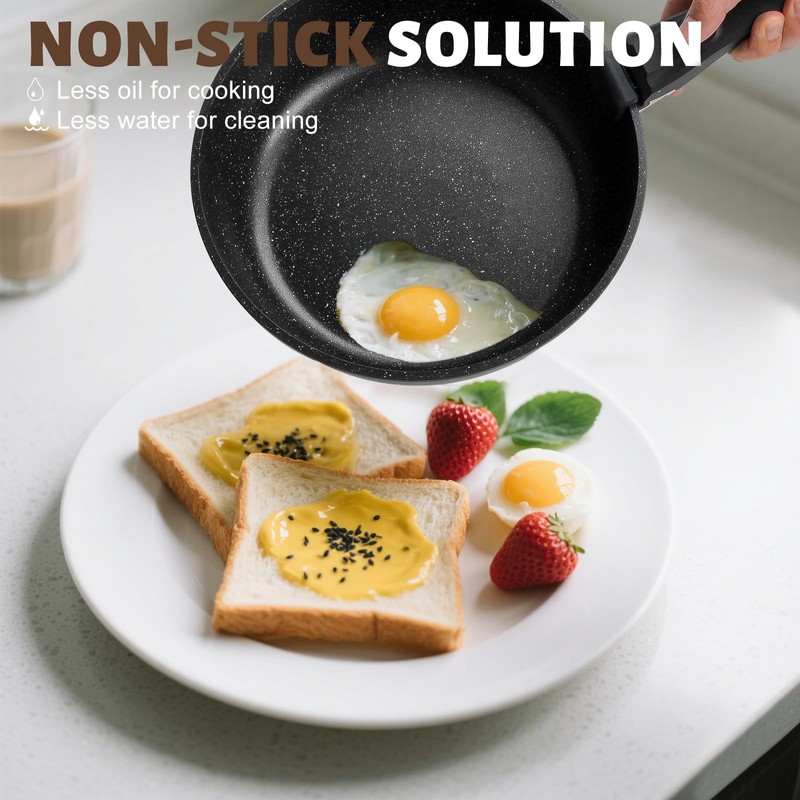 Numola 10 pcs Pots and Pan Set Non Stick with