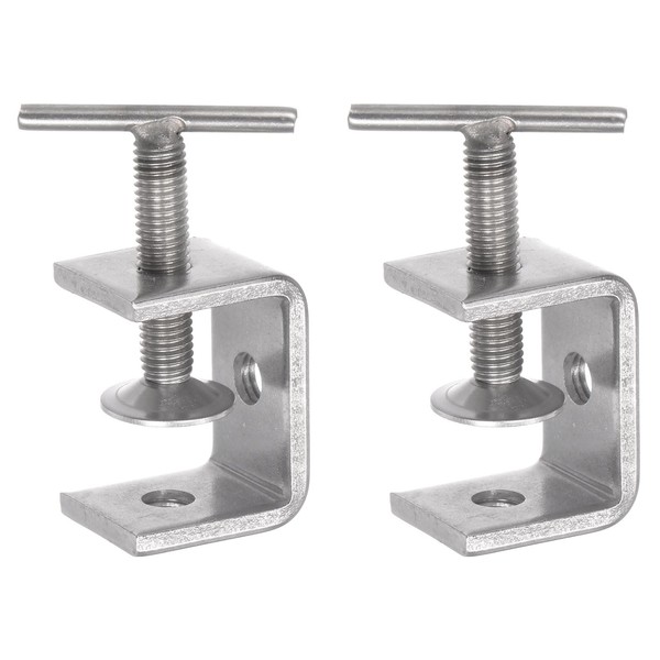 sourcing map Stainless Steel C-Clamp, 40mm Wide Jaw Opening with