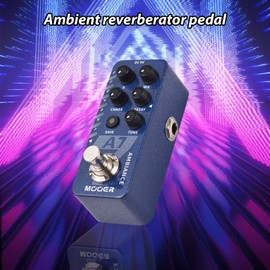 MOOER Guitar Ambiance Reverb Pedal Electric Guitar Effects Pedal 7 Reverb Sounds True Bypass Metal Shell DC 9V 6.35mm Input/Output Interface Supports Tail Tone Retention Mini Guitar Ambiance Reverb Effector